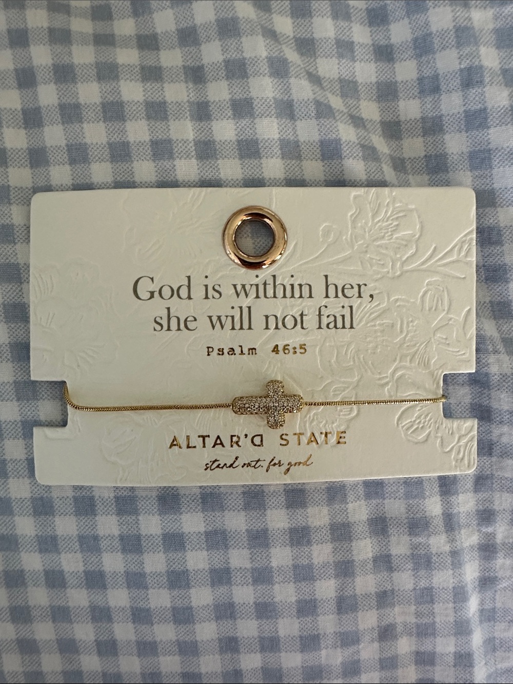 NWT Altar’d State Gold Bubble Cross Charm Bracelet